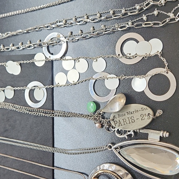 16 Silver-tone Necklace Lot - Picture 4 of 9